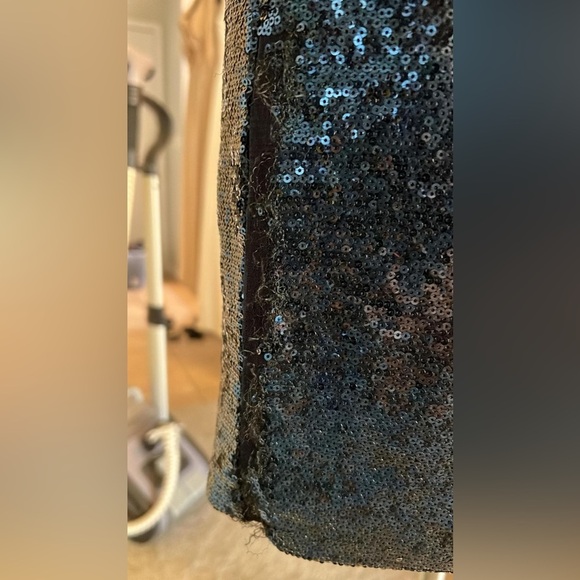 Camilla and Marc Navy Sequin Dress - Quarter Sleeve - Knee Length - Picture 5 of 10